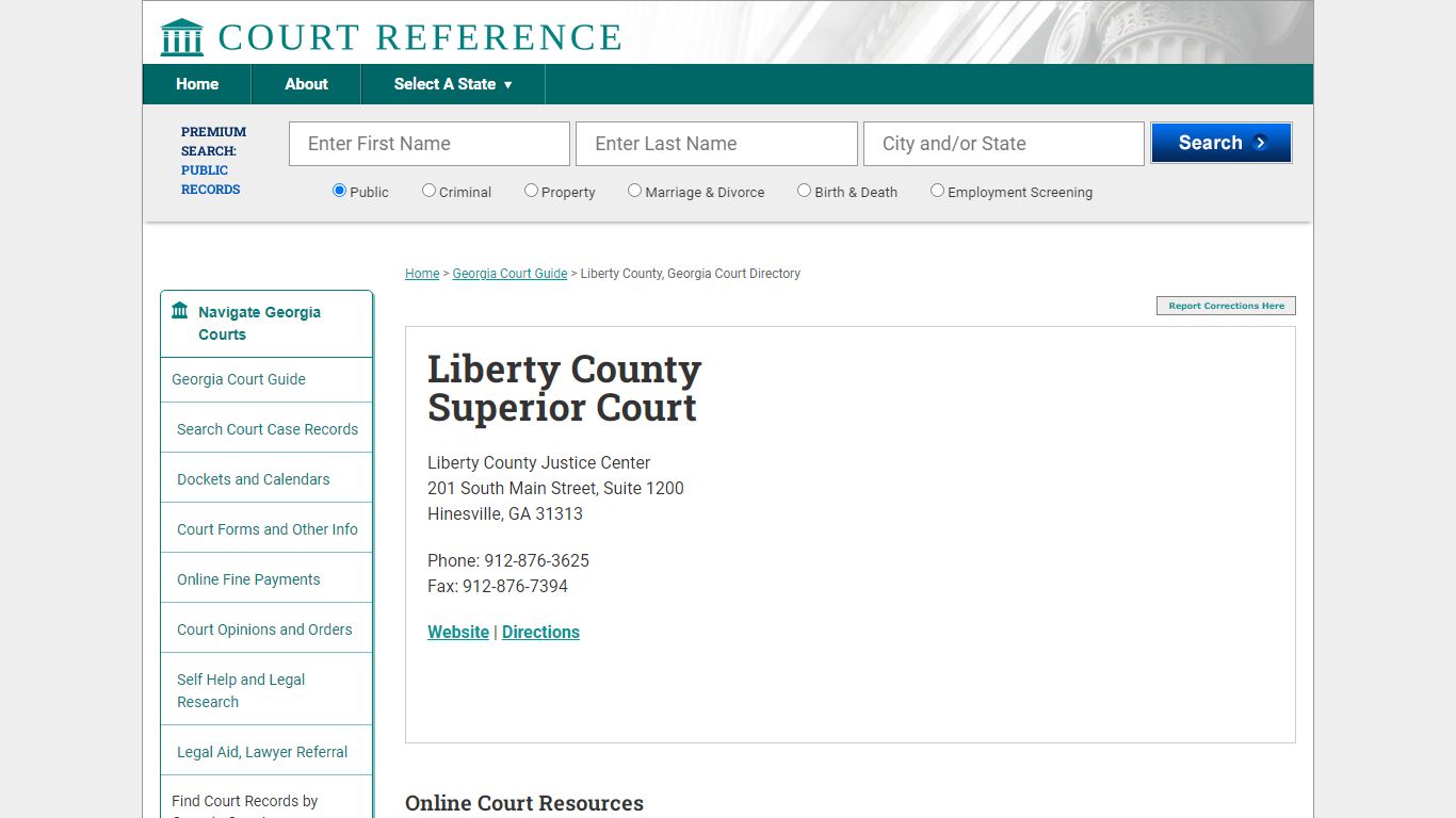 Liberty County Superior Court - Court Records Directory